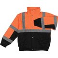 Erb Safety Aware Wear Winter Wear ANSI Class 2 Bomber Jacket, - Orange/Black, Size M 61602